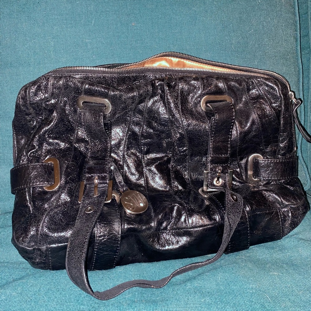 Stuart Weitzman Black Shoulder Bag with Sleek Design